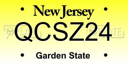 QCSZ24 New Jersey License Plate