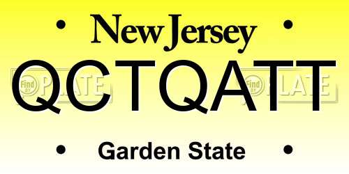 QCTQATT New Jersey License Plate