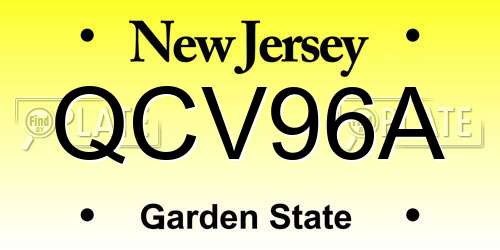 QCV96A New Jersey License Plate