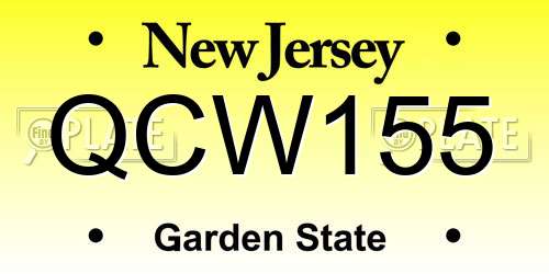 QCW155 New Jersey License Plate