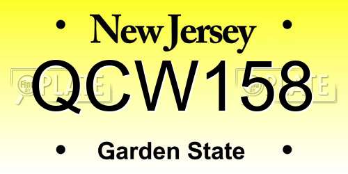 QCW158 New Jersey License Plate