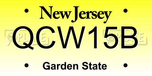 QCW15B New Jersey License Plate