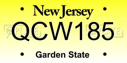 QCW185 New Jersey License Plate