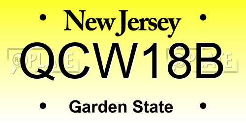 QCW18B New Jersey License Plate