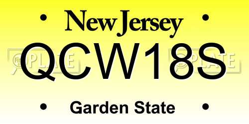QCW18S New Jersey License Plate