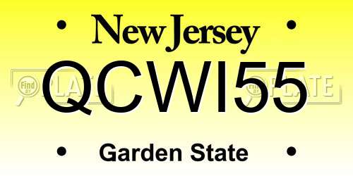 QCWI55 New Jersey License Plate