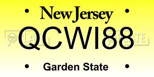 QCWI88 New Jersey License Plate