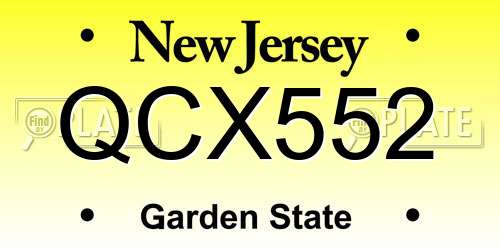 QCX552 New Jersey License Plate