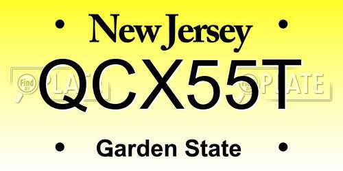 QCX55T New Jersey License Plate