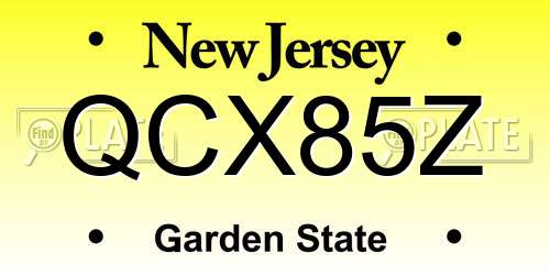 QCX85Z New Jersey License Plate