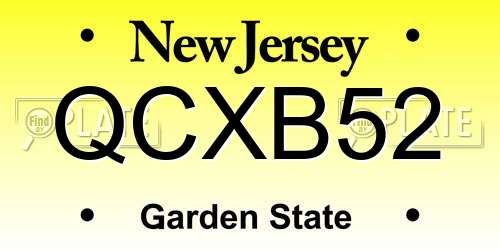 QCXB52 New Jersey License Plate