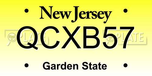 QCXB57 New Jersey License Plate