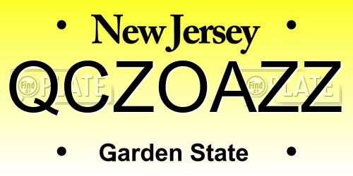 QCZOAZZ New Jersey License Plate
