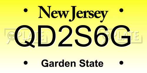 QD2S6G New Jersey License Plate