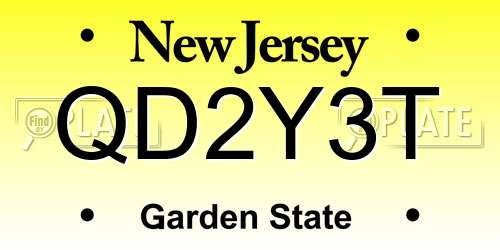 QD2Y3T New Jersey License Plate