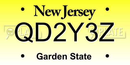 QD2Y3Z New Jersey License Plate