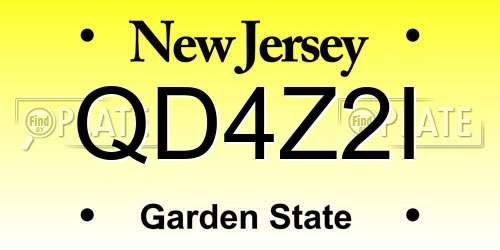 QD4Z2I New Jersey License Plate