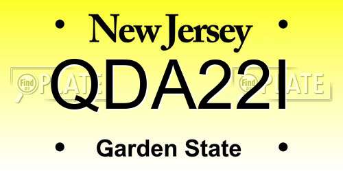 QDA22I New Jersey License Plate