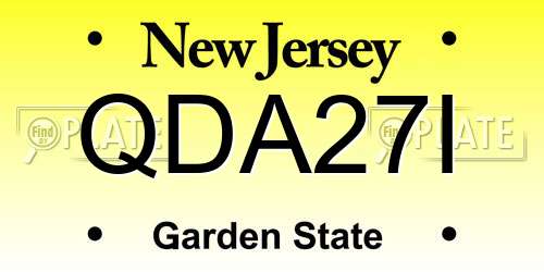 QDA27I New Jersey License Plate
