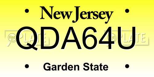 QDA64U New Jersey License Plate
