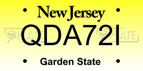 QDA72I New Jersey License Plate