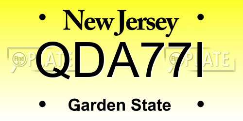QDA77I New Jersey License Plate