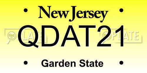 QDAT21 New Jersey License Plate