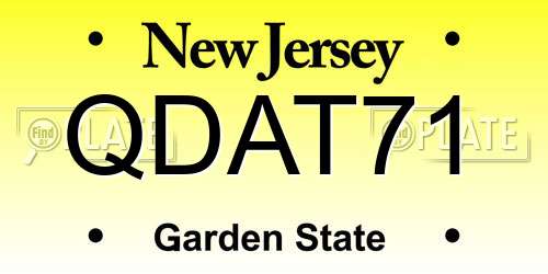 QDAT71 New Jersey License Plate