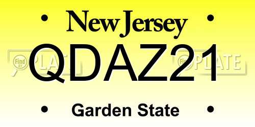 QDAZ21 New Jersey License Plate