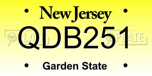 QDB251 New Jersey License Plate