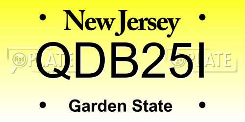 QDB25I New Jersey License Plate