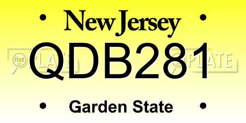 QDB281 New Jersey License Plate