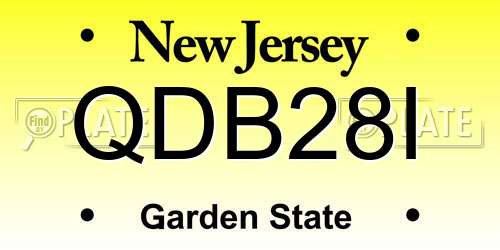 QDB28I New Jersey License Plate