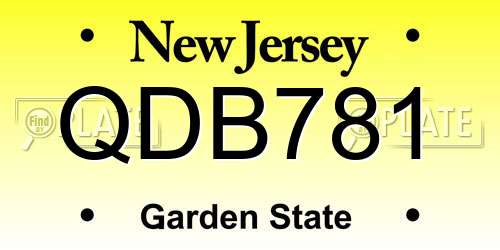 QDB781 New Jersey License Plate