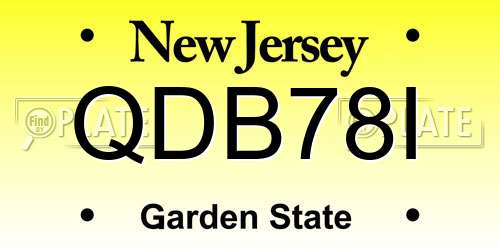 QDB78I New Jersey License Plate