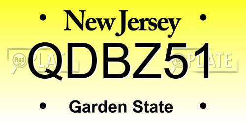 QDBZ51 New Jersey License Plate