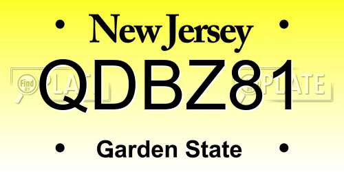 QDBZ81 New Jersey License Plate