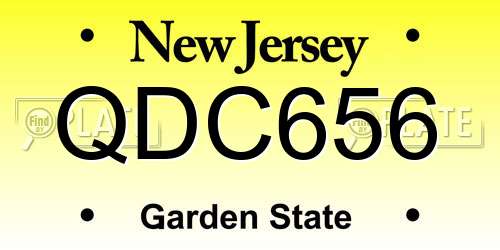 QDC656 New Jersey License Plate