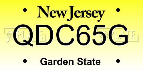QDC65G New Jersey License Plate