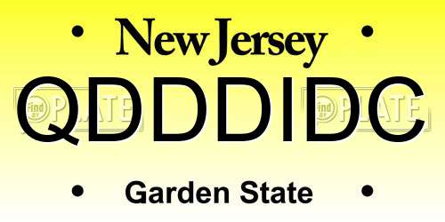 QDDDIDC New Jersey License Plate