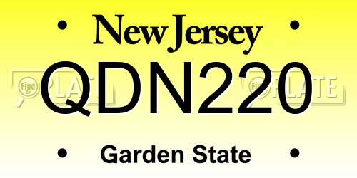 QDN220 New Jersey License Plate