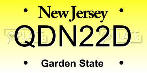 QDN22D New Jersey License Plate