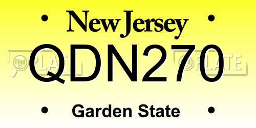 QDN270 New Jersey License Plate