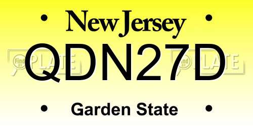 QDN27D New Jersey License Plate