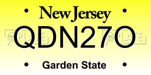 QDN27O New Jersey License Plate