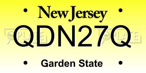 QDN27Q New Jersey License Plate