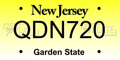 QDN720 New Jersey License Plate