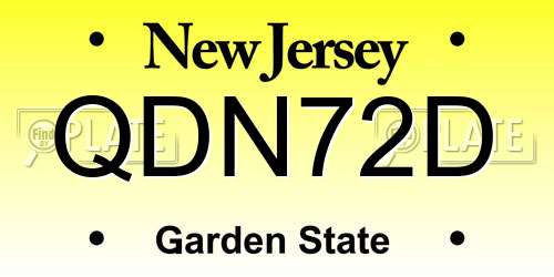 QDN72D New Jersey License Plate