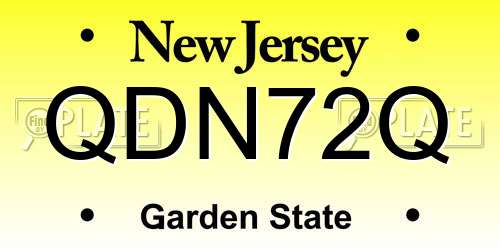 QDN72Q New Jersey License Plate