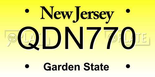 QDN770 New Jersey License Plate